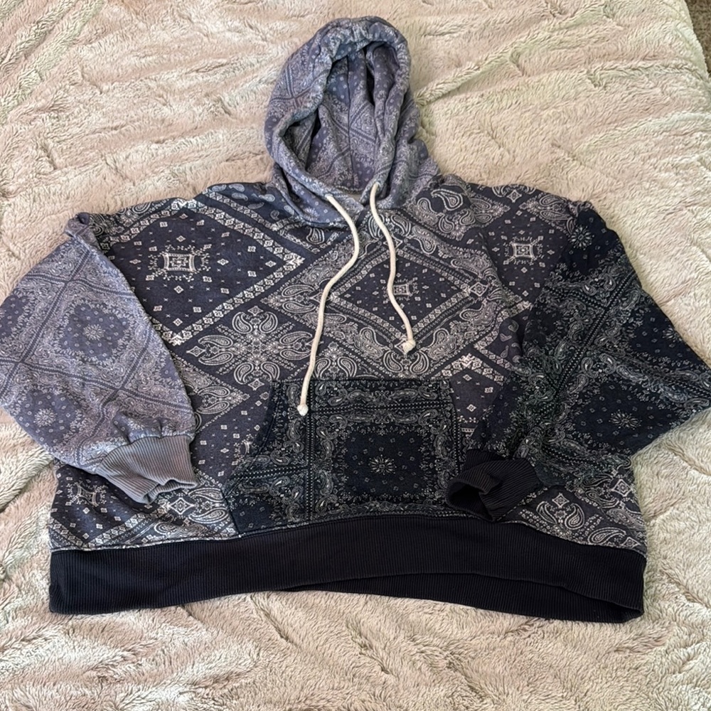 American Eagle bandana mixed print hoodie